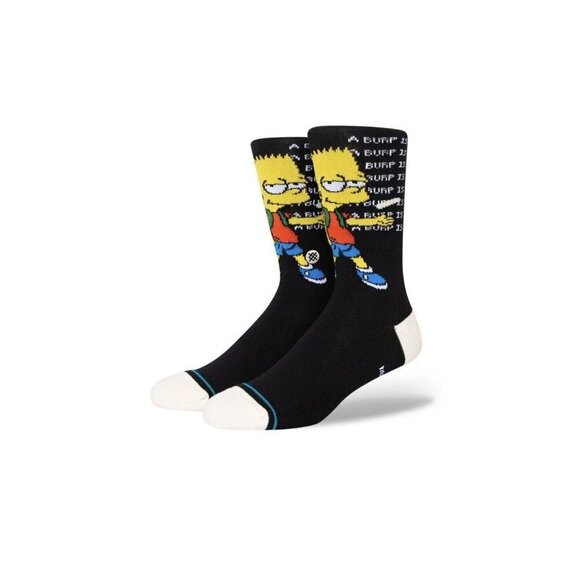 NWT Stance x THE SIMPSONS Troubled BART SIMPSON Large Crew Socks Men's 9-13 - Picture 1 of 3